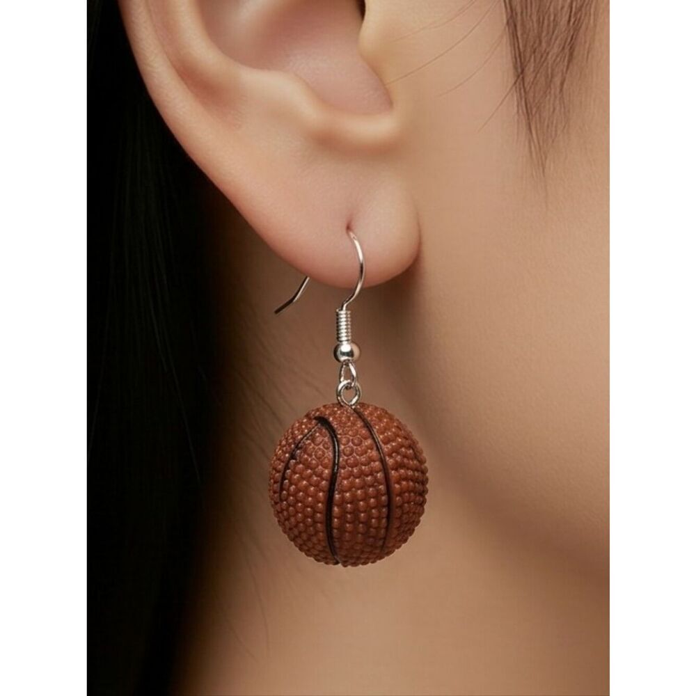 Basketball Earrings Ball Sports Mom Sister Team Jewelry NBA Fan Women's Jewelry